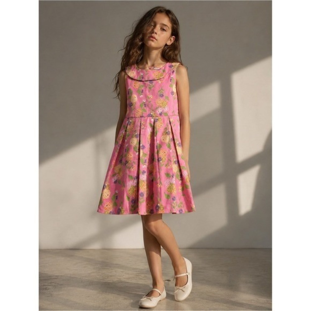 American Girl Pink Floral Fit-and-Flare Dress